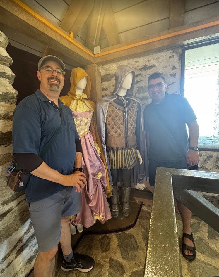 Jeremy and Andrei at a medieval castle