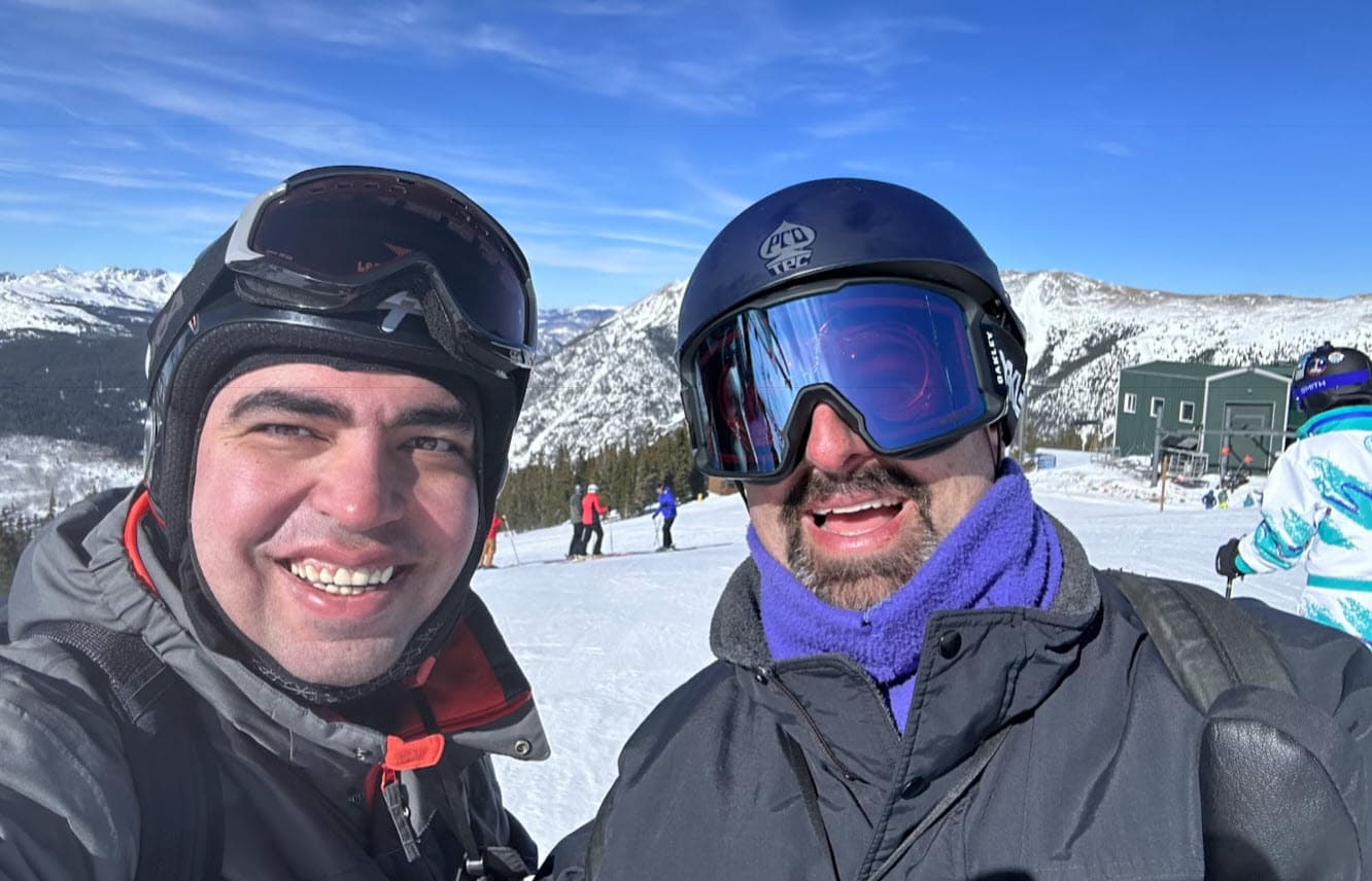 Jeremy and Andrei skiing in Colorado